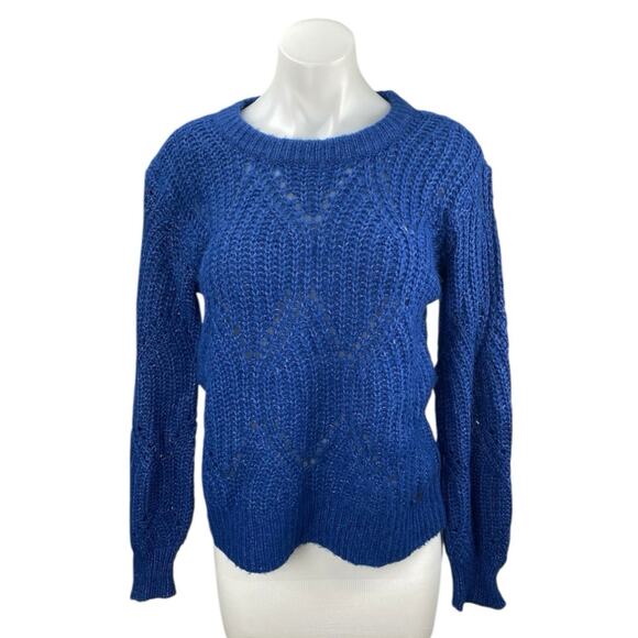 Abercrombie & Fitch Women's Blue Long Sleeve Crew Neck Pullover Sweater Top S - Picture 1 of 5